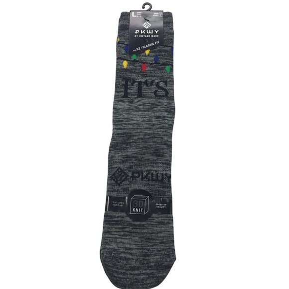 PKWY by Dwyane Wade Men's It's Lit Christmas Crew Socks Size Large 6-12 New - Picture 1 of 6